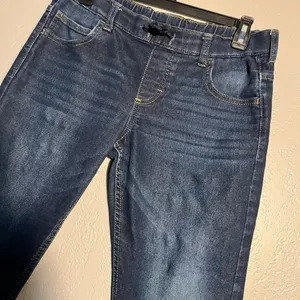 Wrangler Blue Straight Leg Jeans Classic Style Drawstring Pants Distressed SZ 10 thumbnail 7