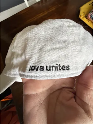 Adidas White Baseball Cap with Rainbow Trefoil Logo and 'Love Unites' Embroidery thumbnail 3