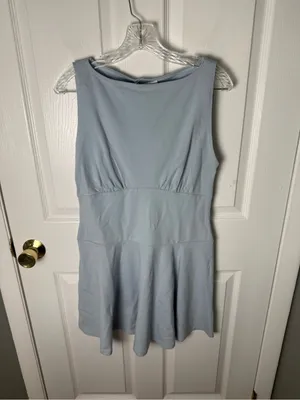 Reformation Mayve Knit Dress in Mineral Blue L thumbnail 2