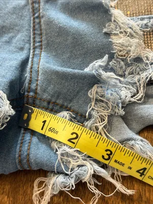 HOT & DELICIOUS Festival Rhinestone Pockets Heavily Distressed Denim Shorts L thumbnail 16
