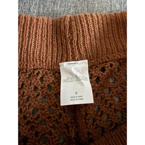 Wild Fable Dark Brown Crochet Beach Wide Leg Pants Sz S Cover Up Boho Hamptons thumbnail 7