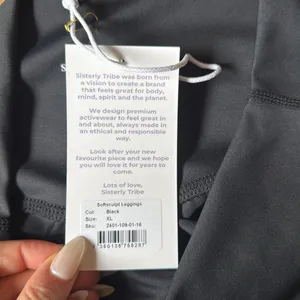Sisterly Tribe Black Leggings Size XL thumbnail 3