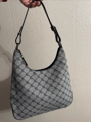 Ralph Lauren Gray Monogram Shoulder Bag with Black Trim thumbnail 10