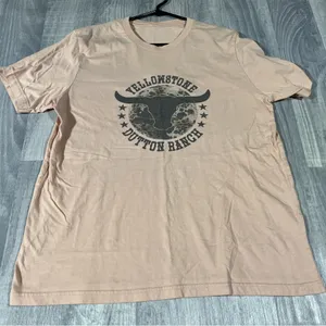 No Brand Pink Beige Graphic T-Shirt; L/XL thumbnail 1