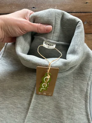 NWT OGL Turtleneck Split Hem Gray Tank Top S thumbnail 2