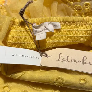 Anthropologie Let Me Be Yellow Eyelet Tulle Mini Dress M Yellow thumbnail 5