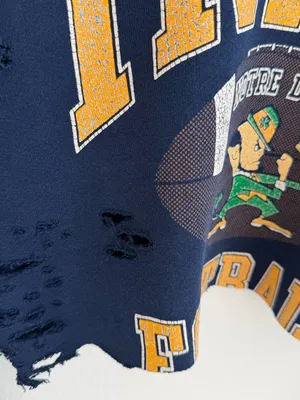 Notre Dame Fighting Irish Distressed Off Shoulder Cropped Sweatshirt thumbnail 8