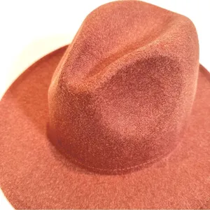 Fedora Polyester Wool Blend Hat Women's One Size Rust‎ Boho Swiftie Festival NWT thumbnail 3