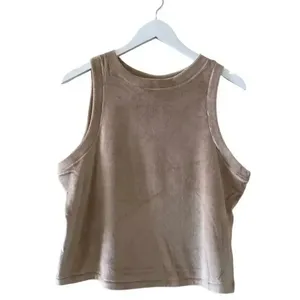 Skims Velour Crew Neck Tank Sienna Brown Crop Boxy Sleeveless SZ XL #1471 thumbnail 2