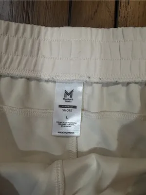 Women's Cream Drawstring Athletic Shorts Size L thumbnail 3