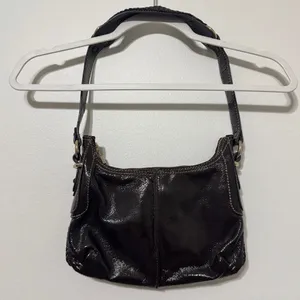 The Sak Y2K Chocolate Brown Leather Shoulder Bag 2000s VTG Fall Faux thumbnail 6