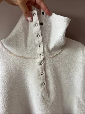 Urban Outfitters Out From Under Women’s Half Snap High Neck White Fleece Small thumbnail 2