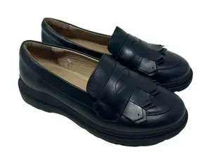 Zara Top Grade Leather Black Fringe Platform Loafers Size‎ 36 / US 5.5 thumbnail 1