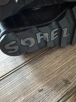 Sorel Gray boots Leather Lace Up wedge 8.5 thumbnail 4
