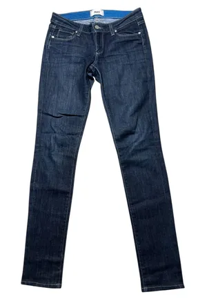 PAIGE Skyline Straight‎ Leg Dark Wash Low Rise Jeans Size 26 Party Stretch EUC thumbnail 1