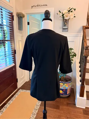 Milly Penzance NWOT Chic Open-Front Open 3/4 Sleeve Black Blazer Cardigan thumbnail 2