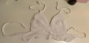 Crochet White Bralette thumbnail 2