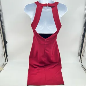 Lulu's Bold Red Backless Dress w/Front Slit Over Left Thigh-Size XS thumbnail 4