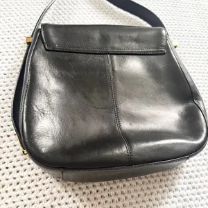 HOBO Smooth Glossy Leather Saddle Front Flap Adjustable Shoulder Strap Bag thumbnail 8