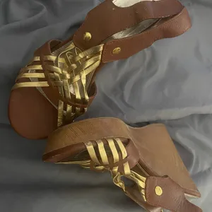 Brash Tan and Gold Women's Sandals thumbnail 2