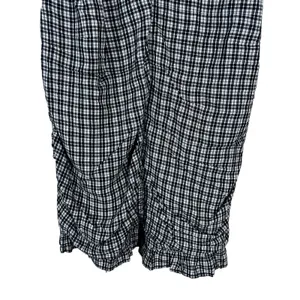 NWT Hollister Ruched Plaid Tie-Strap Mini Dress Black White Preppy Size M thumbnail 3