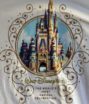 Disney 50th anniversary baby pink woman graphic tee shirt top cotton L thumbnail 3