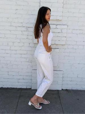 Zara white cream trouser pants with drawstring waist sz XS #vacation #momstyle #summer #basic thumbnail 3