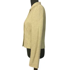 Ann Taylor Textured Tweed Jacket Blazer Pale‎ Green Sz 2 Easter Career Church thumbnail 3