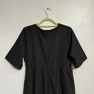 Made With Love Black Short Sleeve Faux Wrap Jumpsuit Sz M NWT thumbnail 7