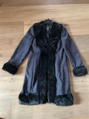 Vintage INC International Concepts Suede Penny Lane Fur Y2K Coat Large thumbnail 12