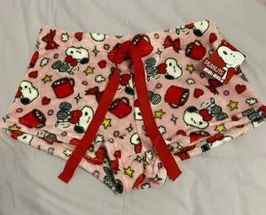 Target Snoopy Pink Lovely Night Plush Pajama Shorts Size L NWT thumbnail 1