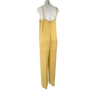 WeWoreWhat Women's Yellow Sleeveless Cami Camisole Wide Leg Romper Jumpsuit L thumbnail 4