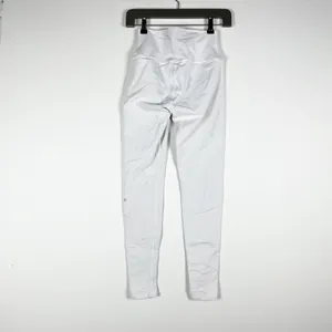 Alo Yoga Women's High Rise Athletic Work Out Lounge Leggings Solid White XXS thumbnail 3