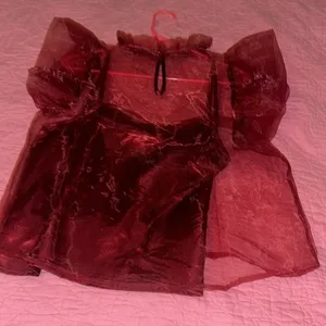 Lulus collared burgundy peplum top thumbnail 6