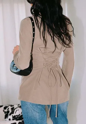 Princess Polly NWT ROZZILA BLAZER TAUPE thumbnail 6