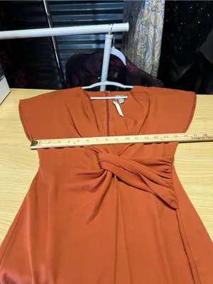 ASOS Twist & Drape Midi Dress in Rust Orange thumbnail 12