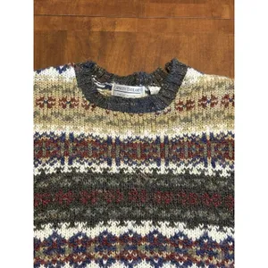 Carolyn Taylor For by Design Sweater Fair Isle Knit Pullover Striped Grandpa Y2K thumbnail 2
