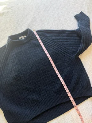 Madewell Ribbed Cotton Wool Blend Sweater XS Deep Indigo Navy thumbnail 6