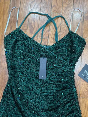 Lulu's Emerald Sequin Spaghetti-Strap Mini Dress thumbnail 5