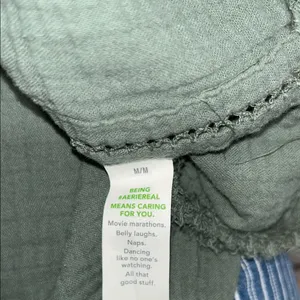 Aerie Green Crop Blouse thumbnail 4