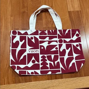 Vuori Holiday 25 Tote Bag Unisex Strawberry Red Abstract‎ Canvas Large ONS thumbnail 3