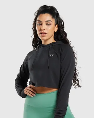 GYMSHARK black cropped hoodie | SMALL thumbnail 1