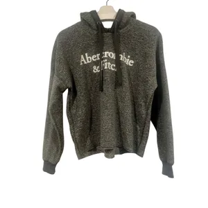 Abercrombie & Fitch Y2K Heather Gray Logo Pullover Hoodie M thumbnail 2