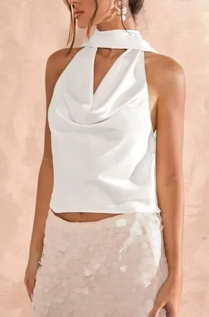 SheIn Halter Top With Scarf thumbnail 1