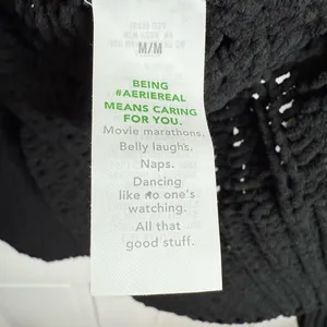 Aerie Cable Car Quarter Zip Sweater Chunky Knit Black W1674 Sz M thumbnail 7