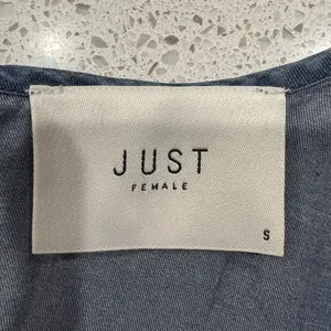 JUST Female Size S Lewis Jumpsuit Wide Leg Chambray Blue Denim Light Tencel thumbnail 3