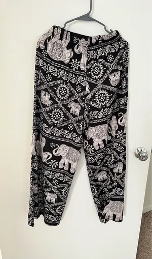 Elastic high waisted pants Black Size XL thumbnail 2