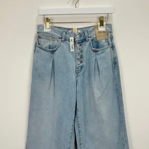 Madewell Superwide Leg Jeans Cather Wash Button Front Blue High Rise US 26 NWT thumbnail 8