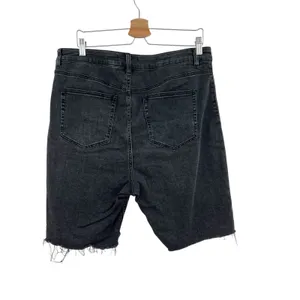 Free‎ People We The Free Crvy Bermuda Shorts Exposed Button Fly Faded Black 34 thumbnail 8