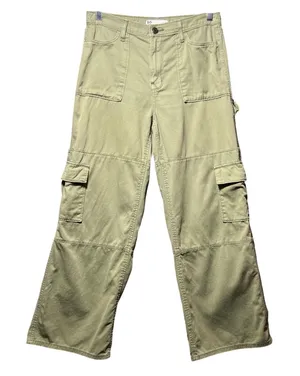 SO Goods For Life High Rise Cargo Wide Leg Pants Olive Green Womens‎ Medium thumbnail 1